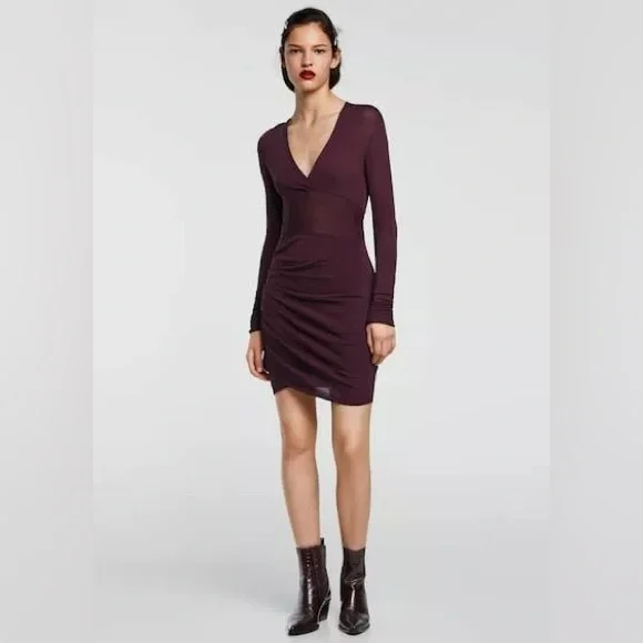 Zara | Dresses | Zara Minimal Collection Knit Bodycon Long Sleeve Dress Aubergine Purple Medium | Poshmark Zara | Dresses | Zara Minimal Collection Knit Bodycon Long Sleeve Dress Aubergine Purple Medium | Poshmark